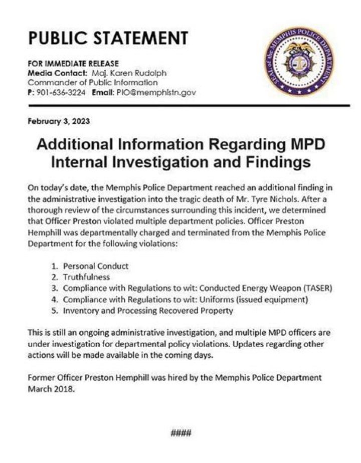
What did Preston Hemphill do? Sixth Memphis cop fired over Tyre Nichols’ death 