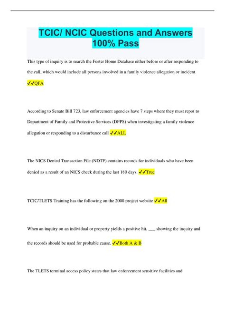 What does Tcic NCIC stand for?