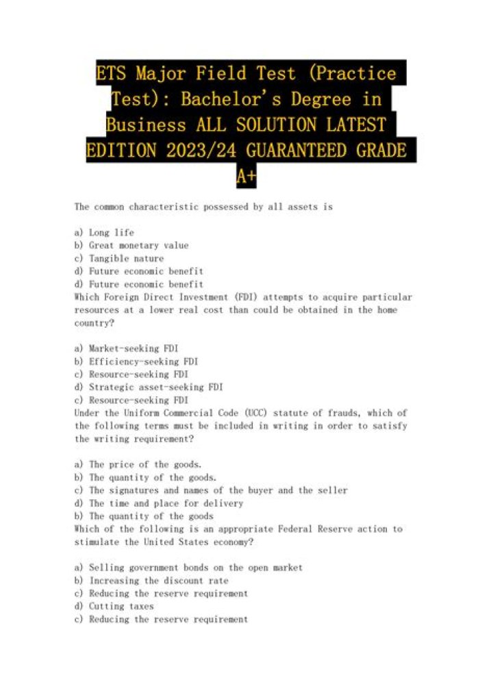 What is a good score on the major field test?